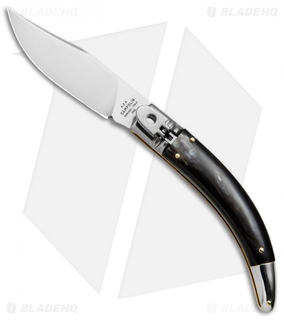 AGA Campolin Diana Lever Lock Automatic Knife Dark Horn (3.75" Satin)