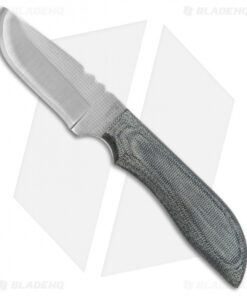 Anza Knives JWK-3M Fixed Blade Knife Black Canvas Micarta (3.75" Satin)