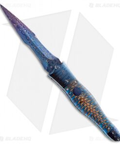 Brandon Vallotton Wicked Blossom Automatic Knife Blue Spruce (4.25" Damascus)