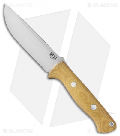 Bark River Bravo 1.25 Fixed Blade Knife Ivory Canvas Micarta (5" A2 Satin)