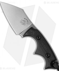 Bastinelli BB Drago Cutter V2 Fixed Blade Neck Knife Black G-10 (2" Stonewash)