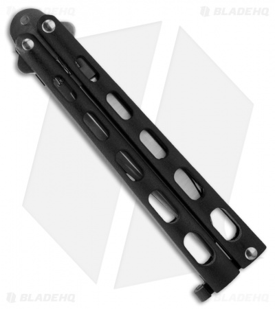 Bear & Son 114B Large Butterfly Knife Black (4" Satin) - Image 2