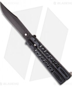 Bear OPS Bear-Song III Butterfly Knife Black G-10 (4.38" Black Plain) B-300-B4-T