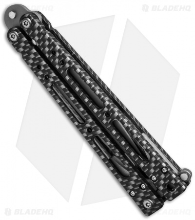 Bear OPS Bear Song IV Tanto Butterfly Knife Carbon Fiber (3.75" Bead Blast) - Image 2