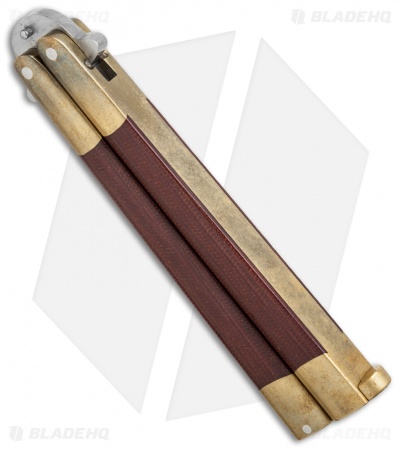 Vintage Bali-Song USA Jody Samson Butterfly Knife Red Rag Micarta (4.25" Bowie) - Image 2