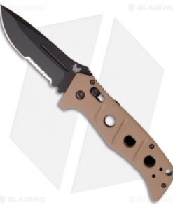 Benchmade 2750 Adamas Automatic Knife w/ Tan Handle (3.82" Black Serr) 2750SBKSN