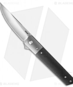 Boker Kwaiken Tuxedo Flipper Knife Carbon Fiber w/Titanium Bolster (3.5" Satin)