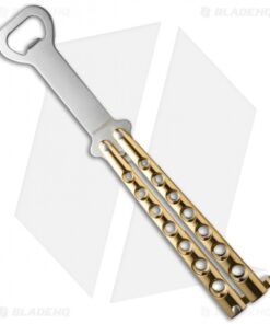 Boker Magnum Balisong Gold Bottle Opener Butterfly Knife (3.5" Satin) 09SC012