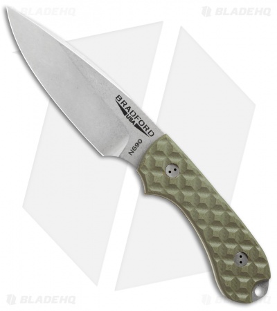 Bradford Knives Guardian3 Fixed Blade OD Green G-10 (3.5" False Edge N690 SW)