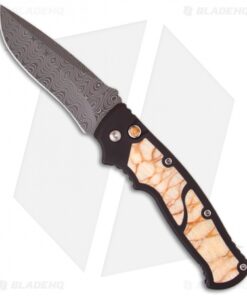 Brend Knives Custom M2 Auto w/ Tiger Coral Inlays (4" Damascus) 2012 Blade Show