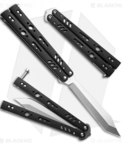 BRS Replicant Balisong Butterfly Knife Black G-10 (4.5" Stonewash)