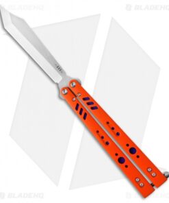 BRS Premium Replicant Balisong Butterfly Knife Orange G-10/Purple Ti (4.5" SW)