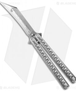 Craig Camerer Custom Wharncliffe Balisong Knife Drilled Ti (4.125" Hamon)