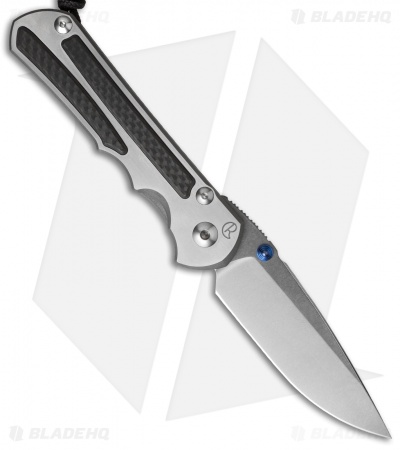Chris Reeve Sebenza 25 Frame Lock Knife Left Handed CF (3.625" Stonewash)