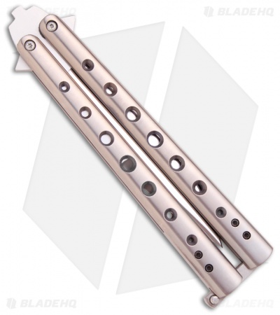 Chuck Gedraitis Knives Balisong #61 Titanium Butterfly Knife (4" Satin) - Image 2