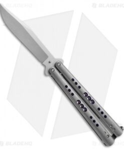 Chuck Gedraitis Custom Balisong #136 Titanium Butterfly Knife (4.25" Stonewash)