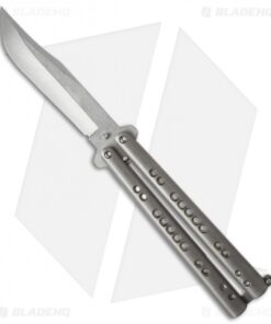 Chuck Gedraitis Custom Balisong #141 Butterfly Knife Titanium (4.25" Stonewash)