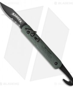 Colonial Ranger Automatic Knife OD Green Bail (3" Black Serr) M-736