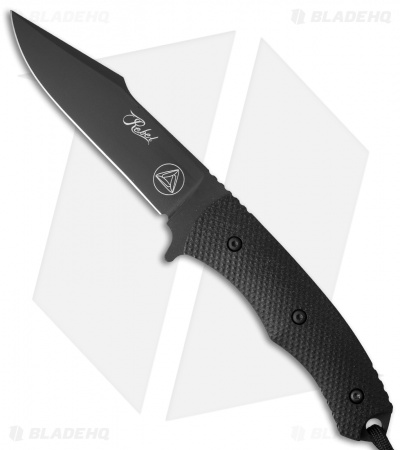 Combative Edge Rebel Fixed Blade Knife Black G-10 (5" Black)