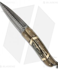 Corrie Schoeman Balisong Butterfly Knife Bronze w/ Mammoth Ivory (Damascus)