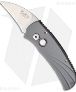 DKD Shark Tooth Automatic Knife Grey Aluminum (1.9" Satin Plain) USA Made