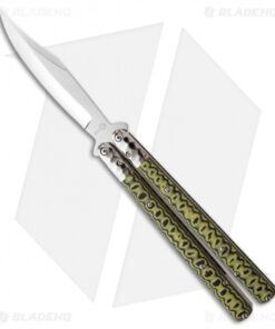 Sam Eddleman Bowie Balisong Butterfly Knife Sculpted Green/Black G10