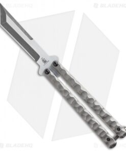 Sam Eddleman Weehawk Tanto Balisong Butterfly Knife Scalloped (4.25" Acid Wash)