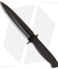EnTrek Close Combat MKII Knife D/E Tactical Fixed Blade (7" Black Plain)
