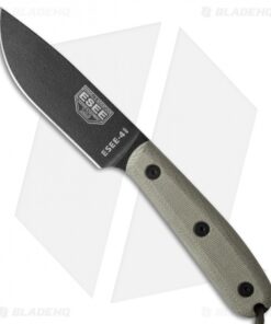ESEE Knives ESEE-4HM Fixed Blade Knife Tan Micarta (4.38" Black)