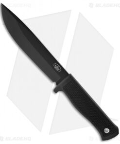 Fallkniven Knives A1 Survival Knife w/ Leather Sheath (6.3" Black Plain)