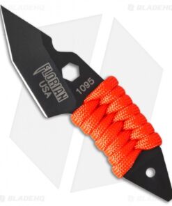 Florian Tanto Fixed Blade Neck Knife Orange Paracord (1.875" Black)