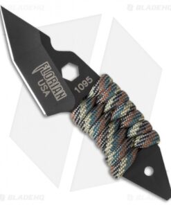 Florian Tanto Fixed Blade Neck Knife Camo Paracord (1.875" Black)
