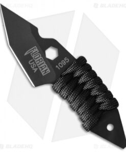 Florian Tanto Fixed Blade Neck Knife Black Paracord (1.875" Black)