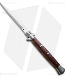 Frank B 11" Italian Stiletto Automatic Knife Snakewood Filework (5" Satin Bayo)