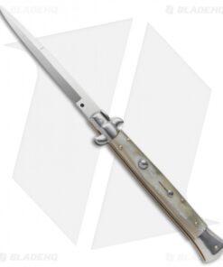Frank B 11" Italian Stiletto Bayo Automatic Knife Honey Horn (5" Satin)