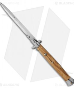 Frank B. Italian Stiletto Lockback Automatic Knife Olive Wood (5" Polish)