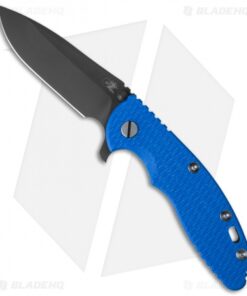 Hinderer XM-18 3.5 Spear Point Flipper Knife Blue G-10/Black Ti (DLC Black) BHQ