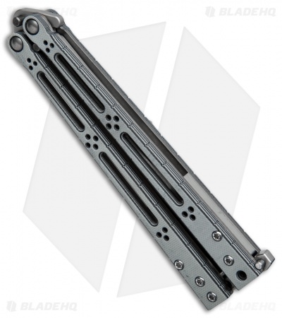 Hom Design Basilisk-R Balisong Butterfly Knife Gray/Black G10 (Bead Blast) - Image 2