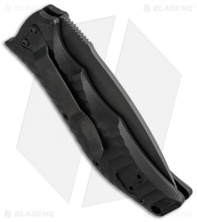 HTM Gun Hammer Tanto Automatic Knife (3.5" Black Serr) - Image 2