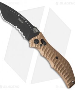 HTM Gun Hammer Radian Automatic Knife Flat Dark Earth (3.5" Black Serr)