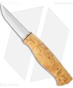 Kellam Knives Falcon Puukko Knife Curly Birch Fixed Blade (3" Satin Plain) KRF3