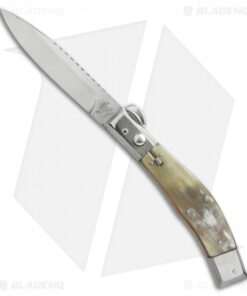 Lepre 10" Picklock Automatic Knife Honey Horn w/ Filework (4.2" Satin)