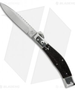 Lepre 10" Picklock Automatic Knife Ebony Wood w/ Filework (4.2" Satin)