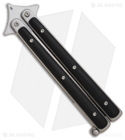 Les Voorhies Custom Knives Model 1 Balisong Butterfly Knife w/ Black G-10 - Image 2