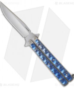 Les Voorhies Custom Knives Model 1 Balisong Butterfly Knife w/ Blue Titanium