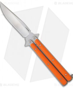 Les Voorhies Custom Knives Model 1 Balisong Butterfly Knife w/ Orange G-10