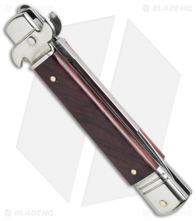 AKC Leverletto 7.75" Lever Lock Auto Italian Knife Cocobolo (3.2" Satin Serr) - Image 2