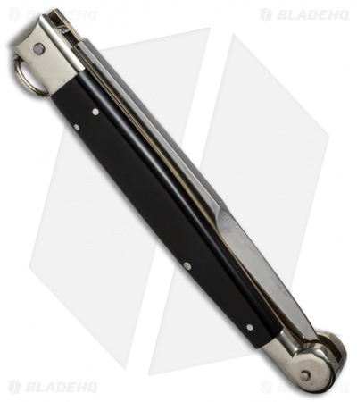 AGA Campolin 12" Sicilian Ring Pull Automatic Knife Dark Horn (5.5" Satin Bayo) - Image 2