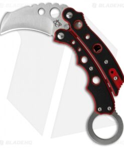 Mantis Vuja De Balisong Karambit Crossover Knife Black/Red G-10 (2" Satin)