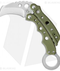 Mantis Vuja De Balisong Karambit Crossover Knife Green G-10 (2" Satin) MK-4G